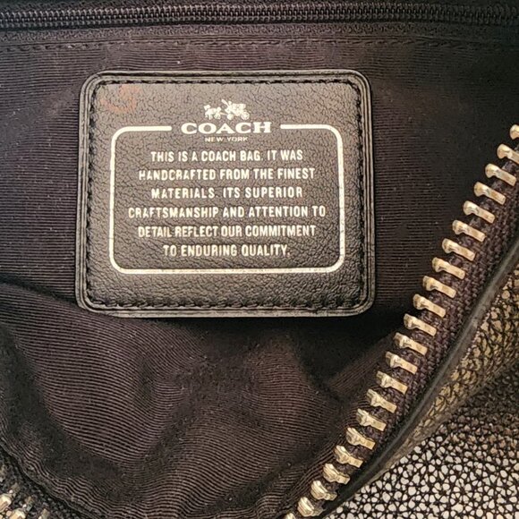 Coach Gray Metallic Hobo Pebble Leather Shoulder Bag - Picture 10 of 13